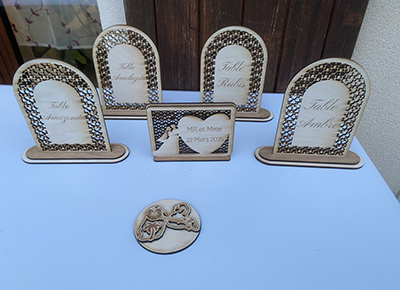Créations personnalisées pour le salon du mariage de Mouy
