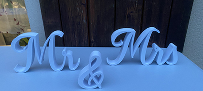 Créations personnalisées pour le salon du mariage de Mouy